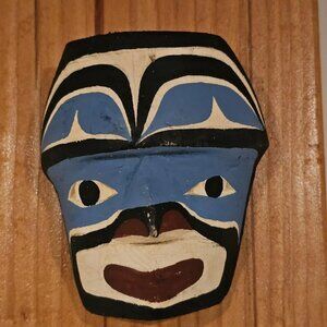 Mini First Nations Carved Mask - Wall Hanging - Vancouver Island Art